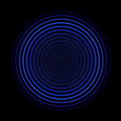 Blue circle sound waves oscillating, abstract background