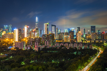 Fototapeta na wymiar Night view of Shenzhen City