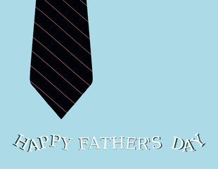 Fathers day calligraphic banner greeting card vector illustration with tie concept