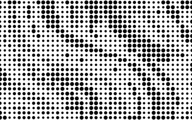 Grunge halftone background. Dotted pattern. Abstract futuristic panel. Minimal design. Vector illustration