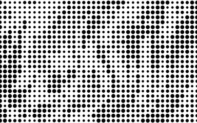 Grunge halftone background. Dotted pattern. Abstract futuristic panel. Minimal design. Vector illustration