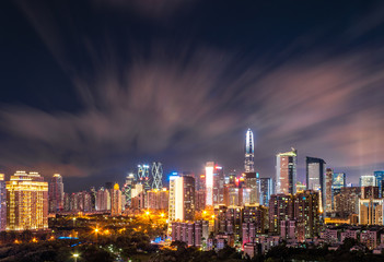 Fototapeta na wymiar Night view of Shenzhen City