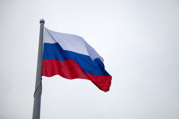 Russian flag on the mast