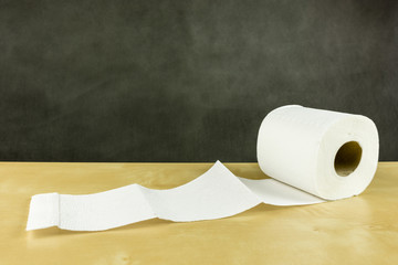 A roll of toilet paper.