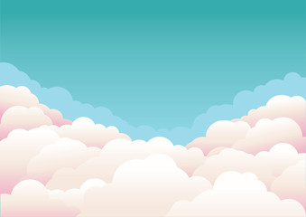 Blue sky with clouds.Vector nature background