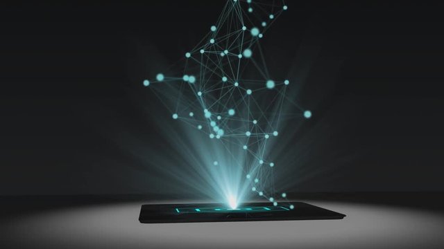 IOT projection futuristic holographic display phone tablet hologram technology