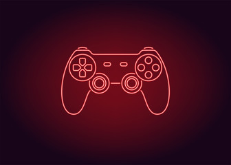 Neon icon of Red Joystick, vector