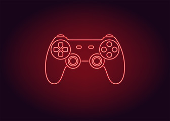 Neon icon of Red Joystick, vector © Дмитрий Майер