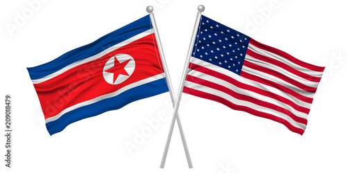 アメリカ 北朝鮮 国旗 アイコン Wall Mural Wallpaper Murals J Boy