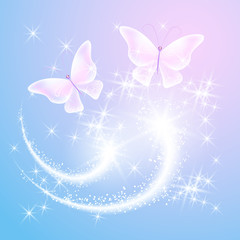 Transparent butterfly with stars