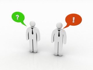 3d illustration Two man arguing
