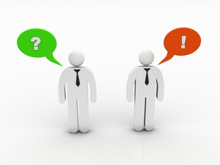 3d illustration Two man arguing
