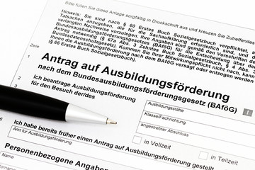 Antrag auf Ausbildungsförderung BAföG