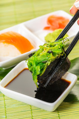 sticks keep sushi gunkan with undaria