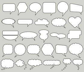Set of comic speech bubbles. Vector image.
