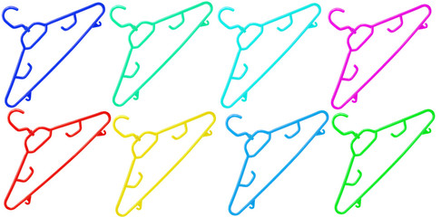 a lot of colorful plastic clothes hanger