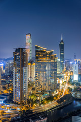 Fototapeta na wymiar Shenzhen Luohu District Caiwuwei financial center skyline