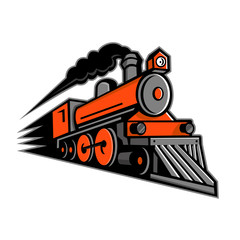 Steam Locomotive Speeding Mascot