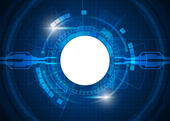 Blue Light Futuristic Digital Circle Technology Vector