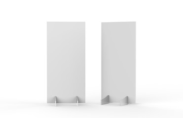 Simple Outdoor Indoor stander advertising stand banners on isolated white background, 3d illustration