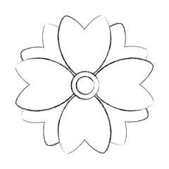 flower natural petals decoration image vector illustration sketch