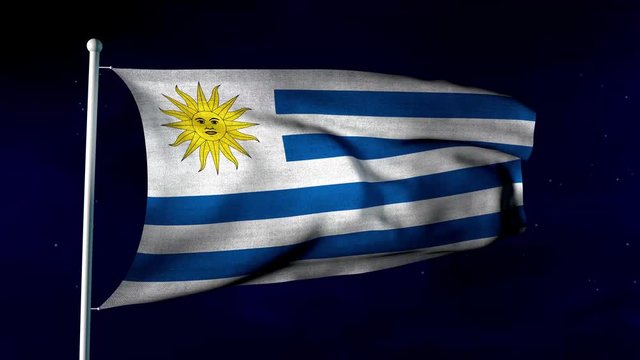 Wehende Fahne von Uruguay