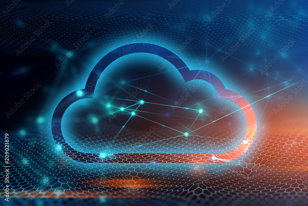 Poster digital background network cloud internet abstract futuristic concept