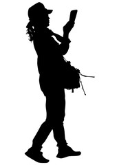 People with a camera on white background