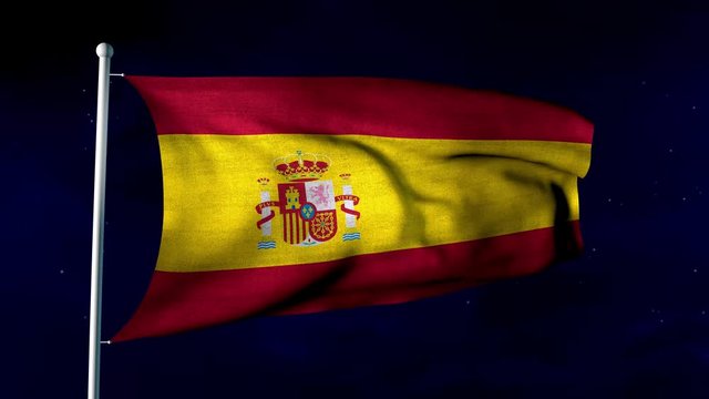 Wehende Flagge von Spanien