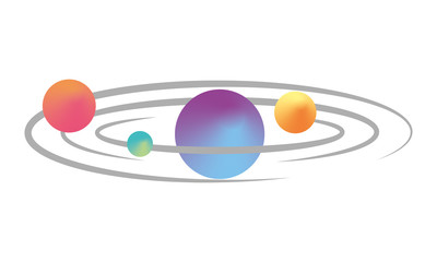 space planets orbiting isolated icon vector illustration design