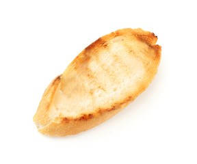 Toasted bread on white background