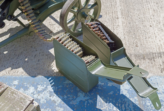 ammunition box and machine-gun belt