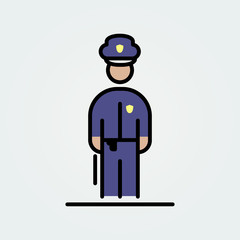 Policeman icon avatar simple flat style illustration