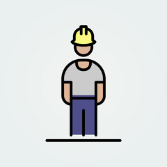 Worker icon avatar simple flat style illustration