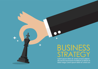 Hand holding chess figure infographic