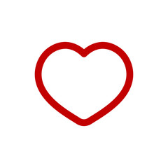 Love symbol, heart linear icon. Red