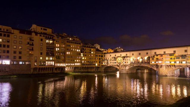 4K Timelapse Ponte Vecchio at Sunset in the Florence Tuscany 02