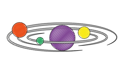 solar system planets galaxy astronomy vector illustration