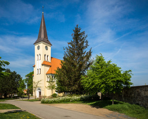 Fototapeta na wymiar Church in Vrbice village, Moravia, Czech Republic