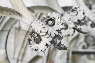 Metal decorative element, close-up