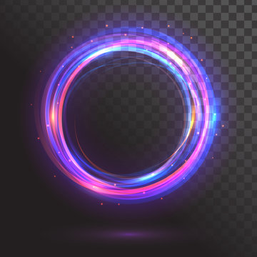 A glowing circle. Round frame