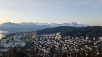 aerial view of beautiful town