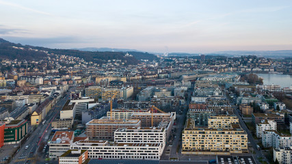 aerial view of beautiful town