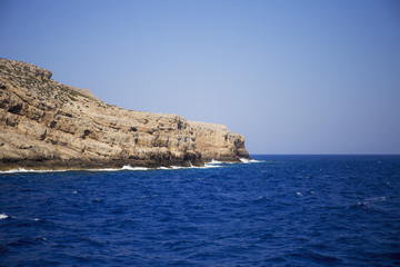 Fototapeta na wymiar Coastline near the island of Gramvousa,Crete,Greece