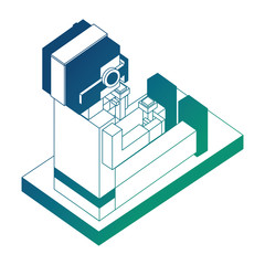 futuristic man isometric avatar vector illustration design