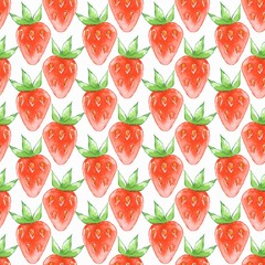 Watercolor seamless pattern with strawberry 21