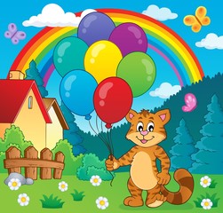 Obraz premium Happy party cat theme image 2
