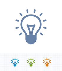 Bright Lightbulb - Contrast Stencil Icons . A professional, pixel-aligned icon .