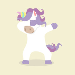 Cute unicorn Dub dancing sign vector