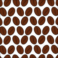 coffee grains isolated pattern vector illustration design